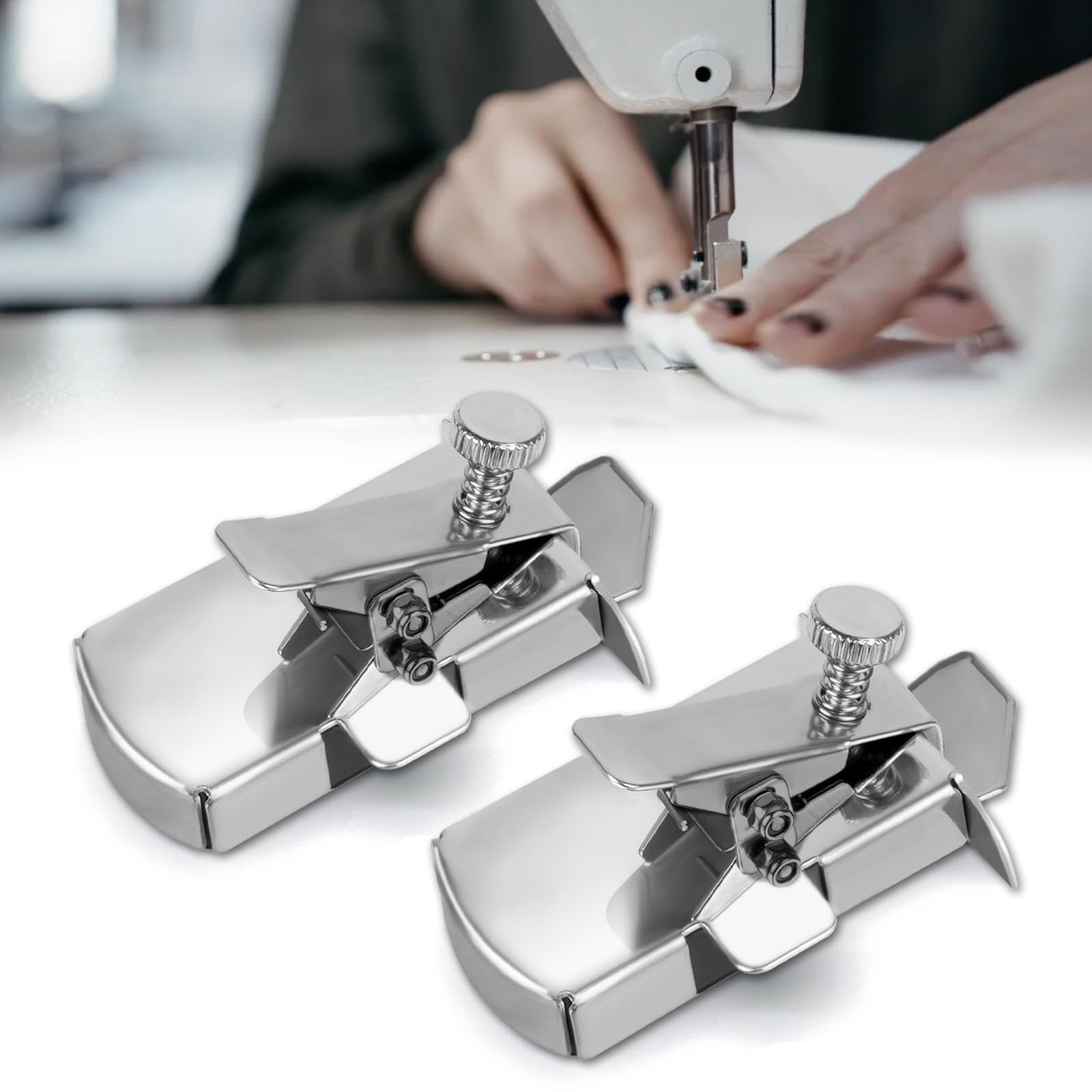 HOTUT Magnetic Seam Guide, Sewing Machine Multifunctional Fixed Gauge Tool, Seam Guide DIY Crafts Tools, Magnetic Seam Guide with Clip, Sewing Machine Parts Sewing Accessories - 2 PCS