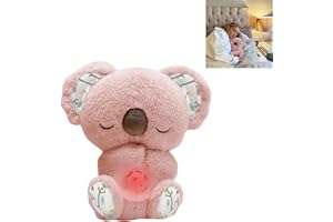 GENERIC Relief Koala Breathing Stuffed Animal: Sleep Buddy Baby Sound Machine Soother Koala Bear - Anxiety Relief Koala Plush Breathing with Sensory Music Lights Rhythmic Breathing Motion (1PCS - Pink)