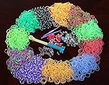 Specialty Loom Band Refill Kit - 3600 Quality Bands - Stripes, Neon, Glow in the Dark - Designer Colors and Styles - Latex/Lead Free - 12 Bonus Charms -3 Hooks- 180 S & C Clips  Compatible & with Other Children's Arts & Crafts Jewelry Making Kits- Create Fun Friendship Bracelets!