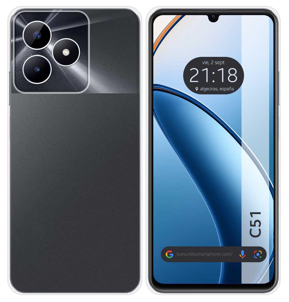 Tumundosmartphone Transparent TPU Silicone Gel Case for Realme C51