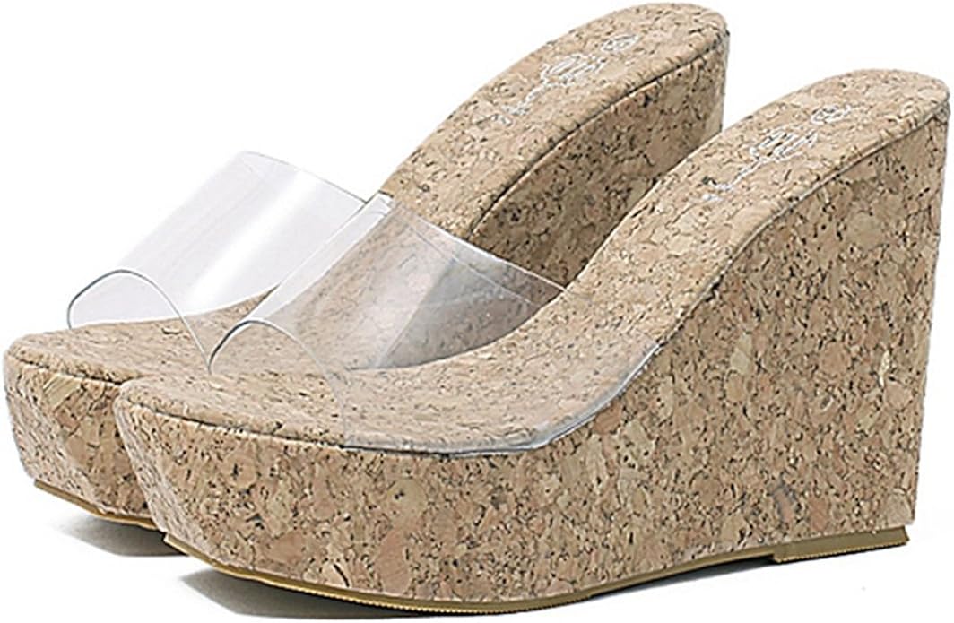 high heel cork wedge sandals
