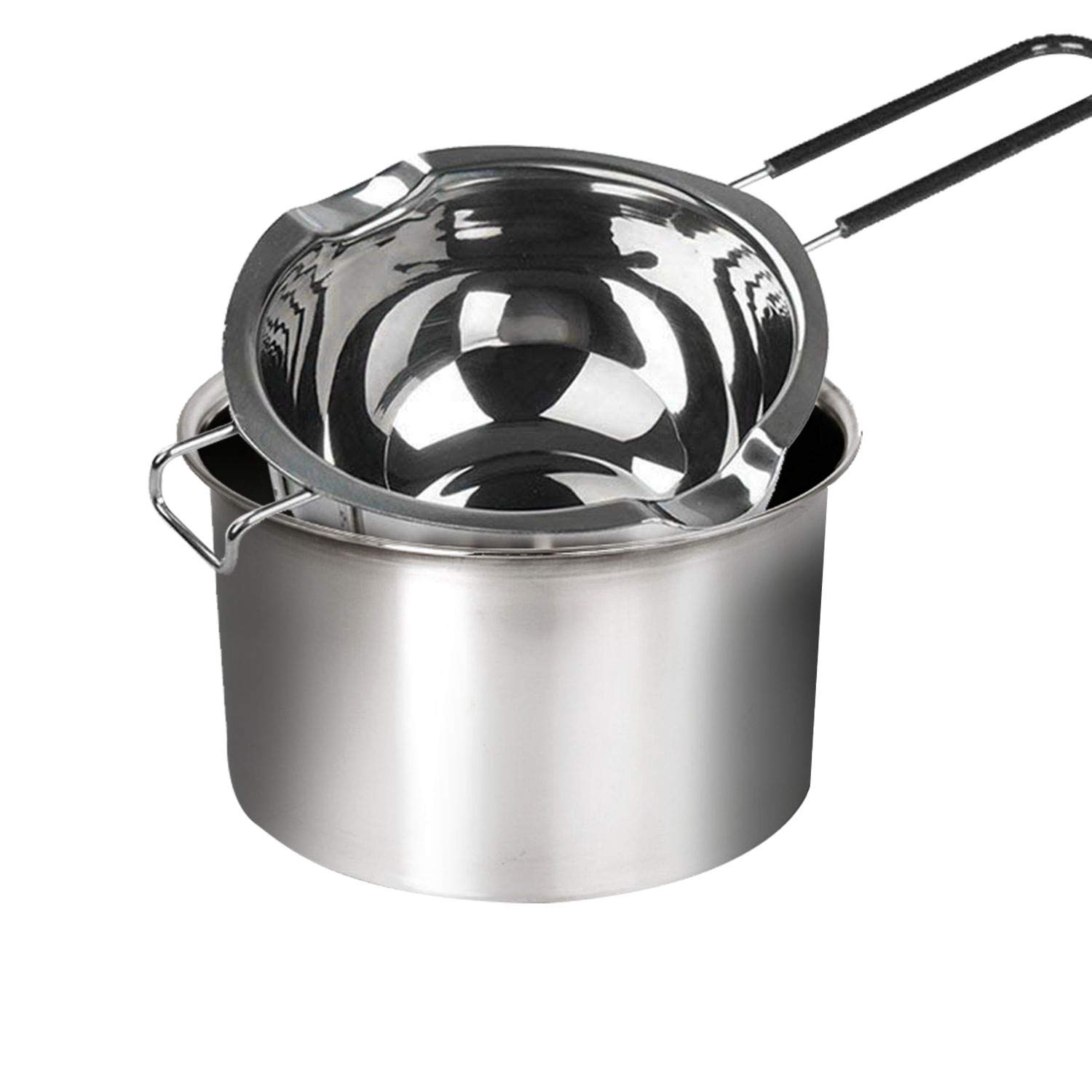 2Pack Stainless Steel Double Boiler Pot with Heat Resistant Handle for