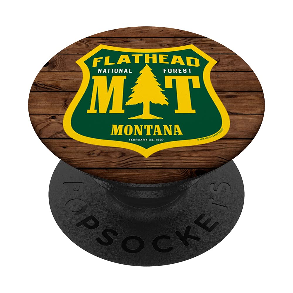 Flathead National Forest Montana Shield Retro Style CLEAN PopSockets Swappable PopGrip