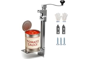 Commercial Can Opener Heavy Duty, Manual Tabletop Can Opener with 2 Blades and Plated Steel Base, Industrial Cans Opener Fits