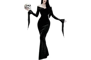LUYANA Halloween Costumes Women Off Shoulder Maxi Long Dresses Gothic Dress