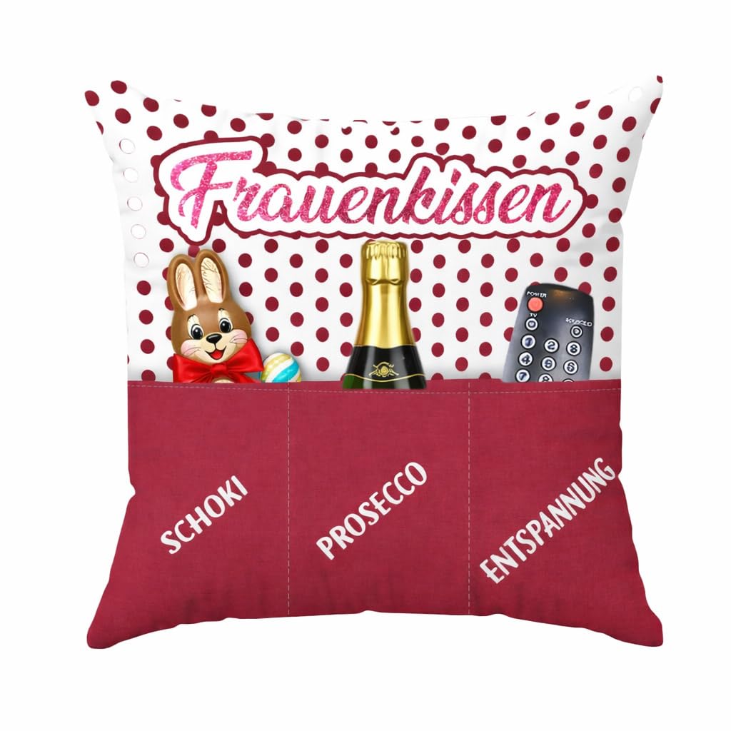 Kamaca Original decorative cushion with 3 pockets to fill yourself, size 43 x 43 cm, great gift for a successful sofa evening movie night (women's cushion)