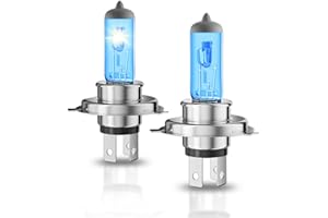 OKOENIEO 9003/H4 Halogen Headlight Bulbs, Standard High Beam or Low Beam or Fog Light Bulb, 12V 55W 5000K,4000 Lumens,White Headlight Bulbs,Head Light Bulbs for Car,High Brightness Headlight Bulb, Pack of 2