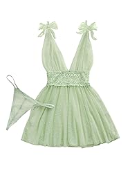 Lilosy Sexy Polka Dots Mesh Sheer Babydoll Chemise