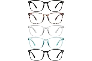 CHEERS DEVICES Reading Glasses for Women Men, Eyeglasses, Blue Light Readers for Men Women, Computer Eye Glasses, Cheaters - 5 Pair (1.0x)