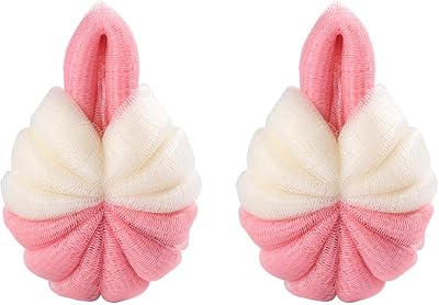 Omenluck 2Pcs Mesh Shower Ball Soft Exfoliating Bath Loofah Scrubber Set