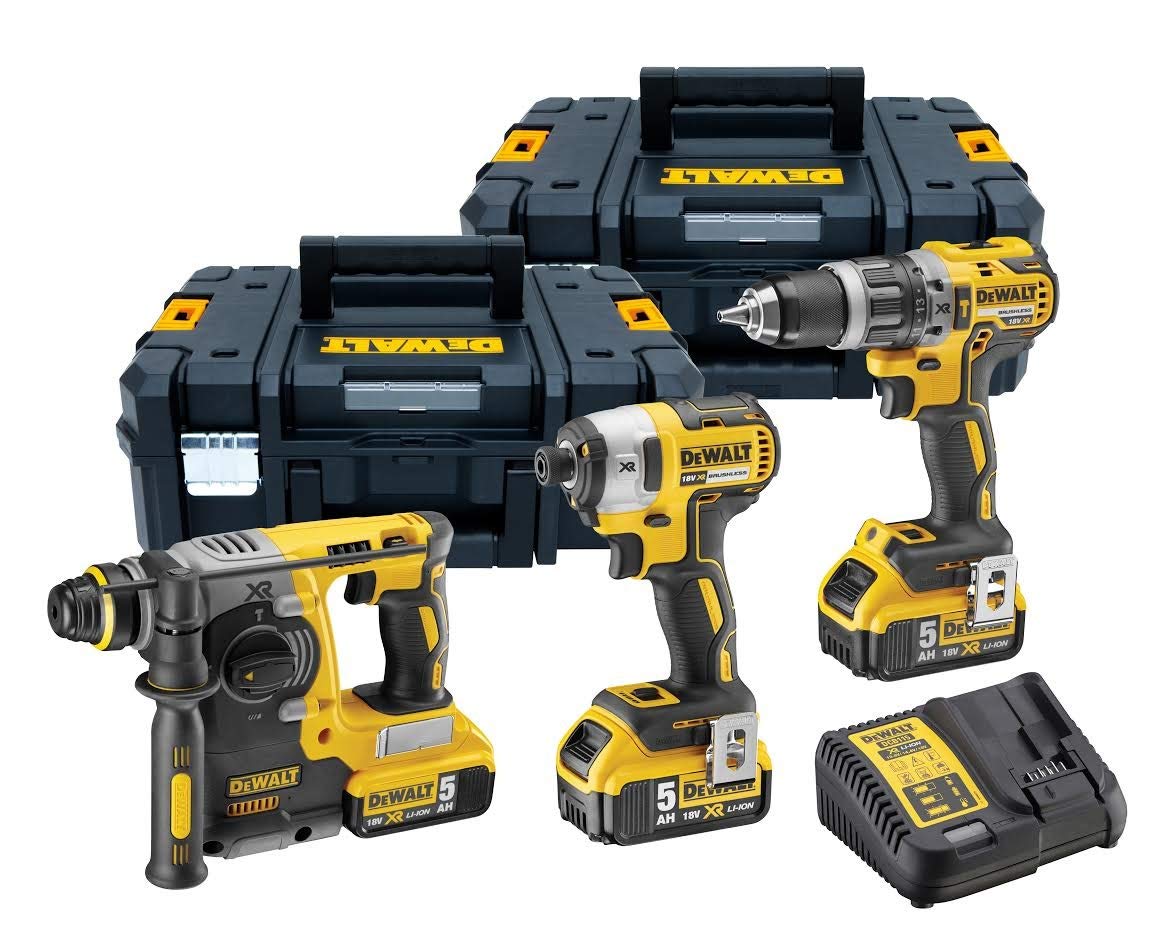 DEWALT DCK368P3T Triple Kit, 18 V, Yellow, 27 x 32 x 15