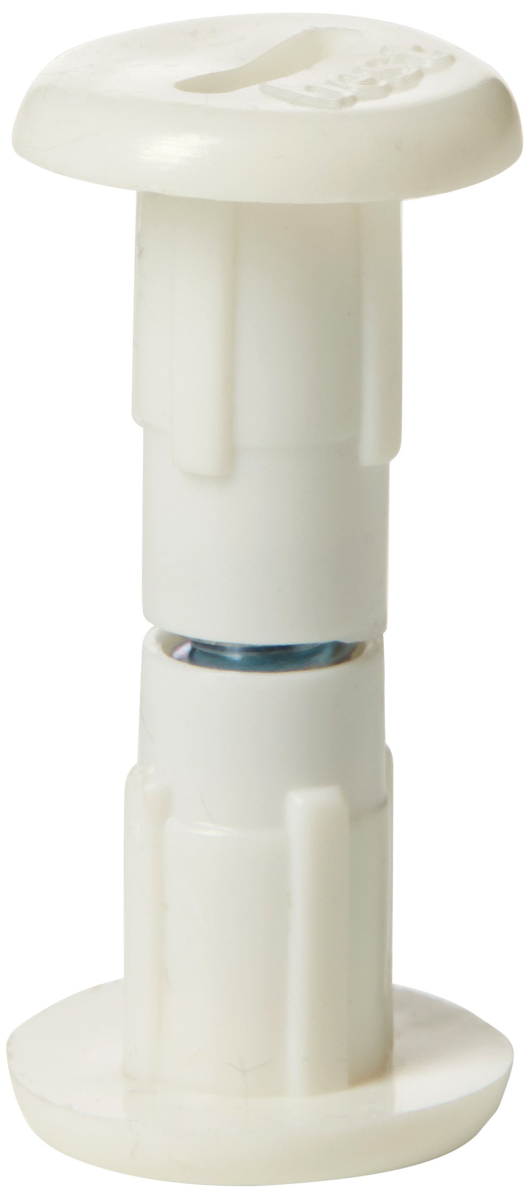 Merriway BH04786 (25 Pcs) Cabinet Cupboard Connector Binding Post with Steel M6 (1/4 inch) Screw for Wood Thickness 30-35mm (1.1/4 inch - 1.3/8 inch) White - Pack of 25 Pieces