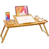 Lap Desk COIWAI Bed Table Desk Tray Desk for Bed for Laptop Writing Eating Laptop Desk with Tablet Slot, Adjustable Height An