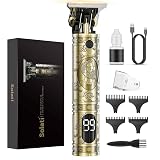 Solati Hair Clippers for Men Cordless Professional Beard Trimmers with LCD Display Electric Grooming Rechargeable Shaver Zero Gapped T/Blade Cutting Kit Gift for Women Men Children