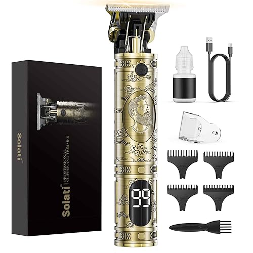 Beard Trimmer Hair Clippers Men,Cordless Rechargeable Hair Trimmer for Men,Premium Professional Barber Grooming Set with Zero Gapped T Blade Shaver & LCD Display Gift