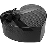 iplusmile Black Heart Shaped Box with Lid 10.6X8.3X4.1 Inches - Flower Arrangement and Valentine S Day Present Box for Wedding Anniversary and Special Occasions
