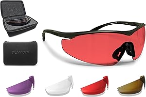 Bertoni Shooting Glasses with 4 Interchangeable AntiFog Lenses Carrying Case – SH898 Tactical Protective Trap Safety Glasses