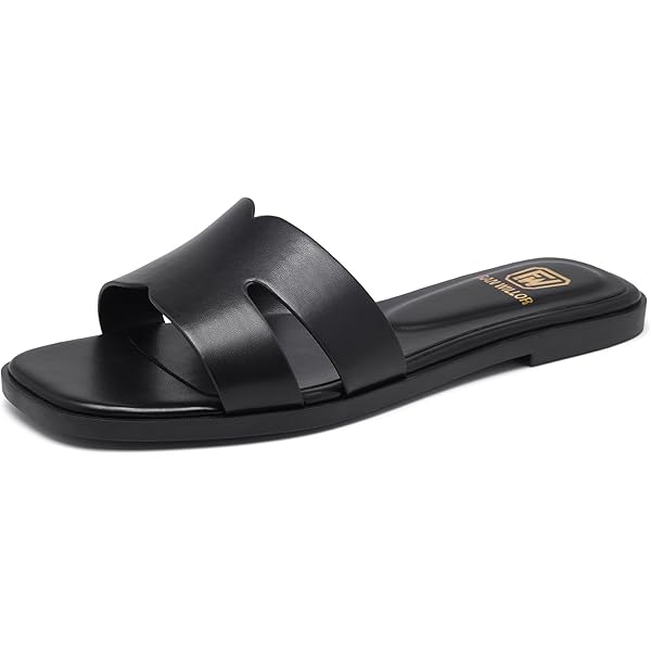 Amazon.com | Rihero Black Flat Sandals for Women Dressy