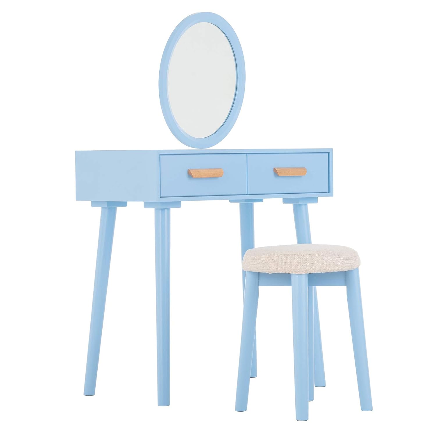 mecor Schminktisch Moderne Blau Kosmetiktisch, Frisiertisch mit 2 groß