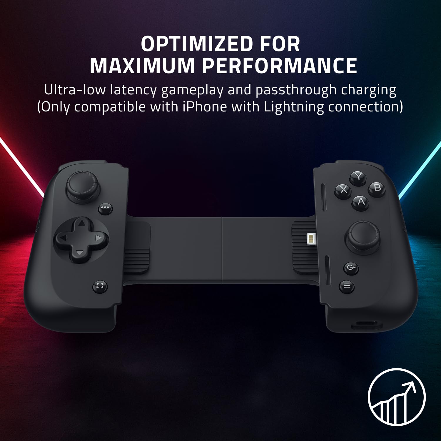 Razer Kishi V2 Mobile Gaming Controller for iPhone (Lightning): Console Quality Controls - Universal Fit w/ Extendable Bridge - Stream PC, Xbox, PlayStation Games - Customizable Triggers - Ergonomic