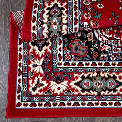 Home Dynamix Ariana Ksara Area Rug 3 Piece Set (4'11" x6'11,1'8" x4'11,1'8" x2'8), Border Claret