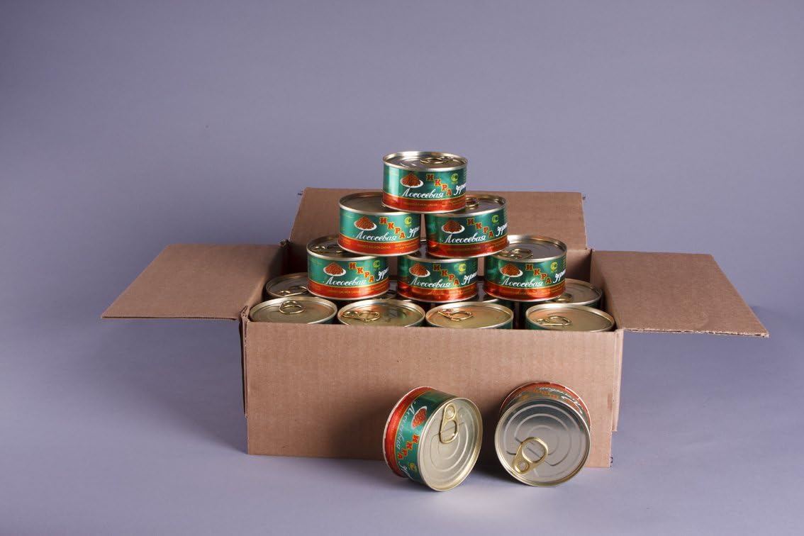 OLMA (Red) Salmon Caviar (24 Metal CANS in BOX). EACH CAN = 4.6 oz(131g)