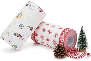 HEMOTON Christmas Kitchen Paper Towels:Disposable Cleaning Towels Xmas Kitchen Tissue Highly Absorbent Hand Towels for Holiday Kitchen Business Resturant (2 rolls)