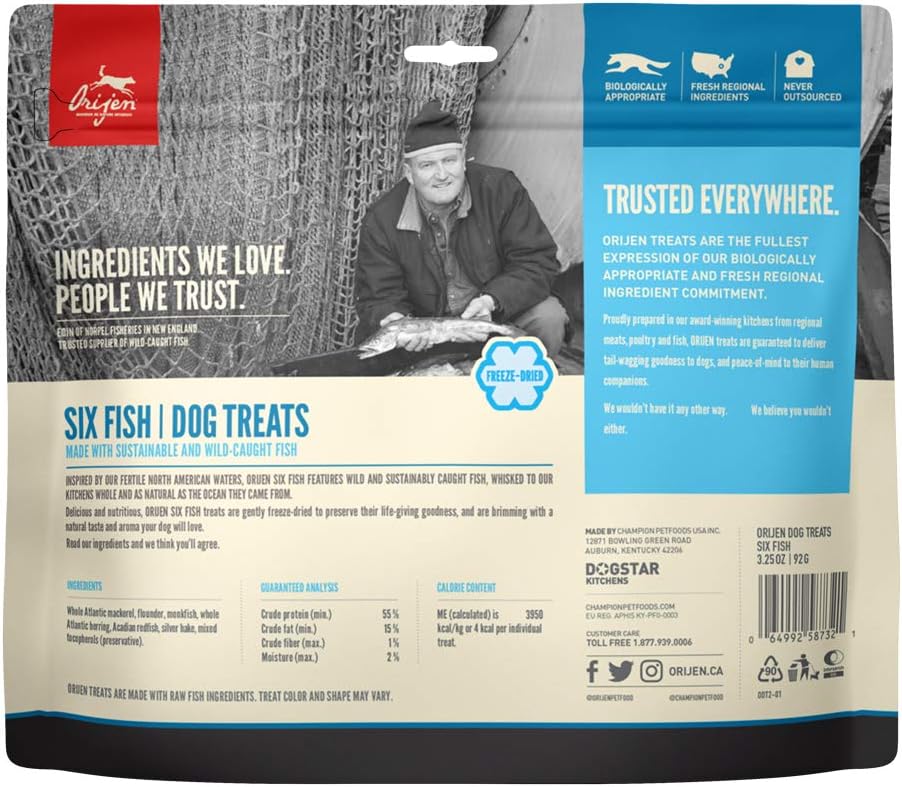 orijen six fish dog treats