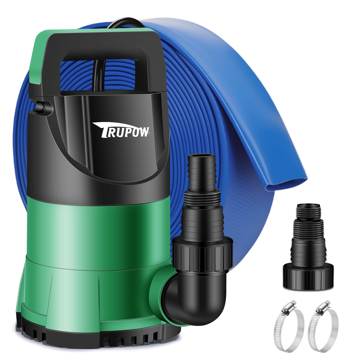 Photo 1 of TRUPOW Sump Pump 1 HP Submersible Water Pump With 25ft. Hose Kit 3980 GPH Thermoplastic Portable Electric Utility Pump for Swimming Pool Garden Basement Tub Pond Draining