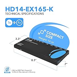 OREI 1x4 HDMI Extender Splitter Multiple Over