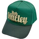 Men's Bob Marley Text Logo Baseball Cap Green