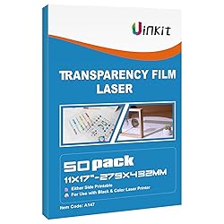 Uinkit 11x17 Laser Transparency Film OHP 50 Pack