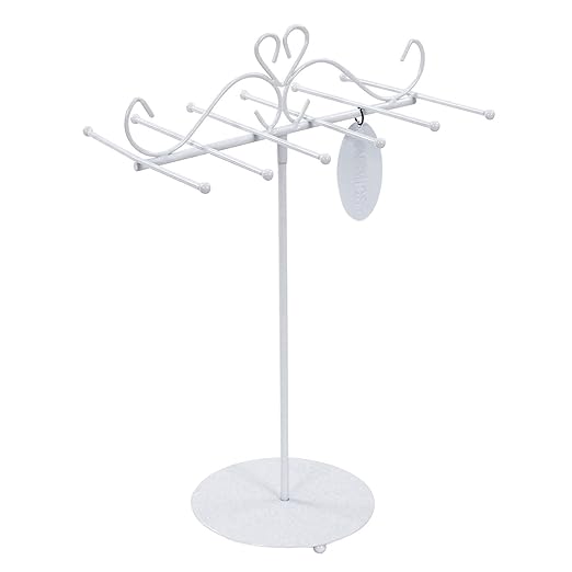 title=Songmics Espositore Grande Porta braccialetti collane Bigiotteria Bianco JDS062