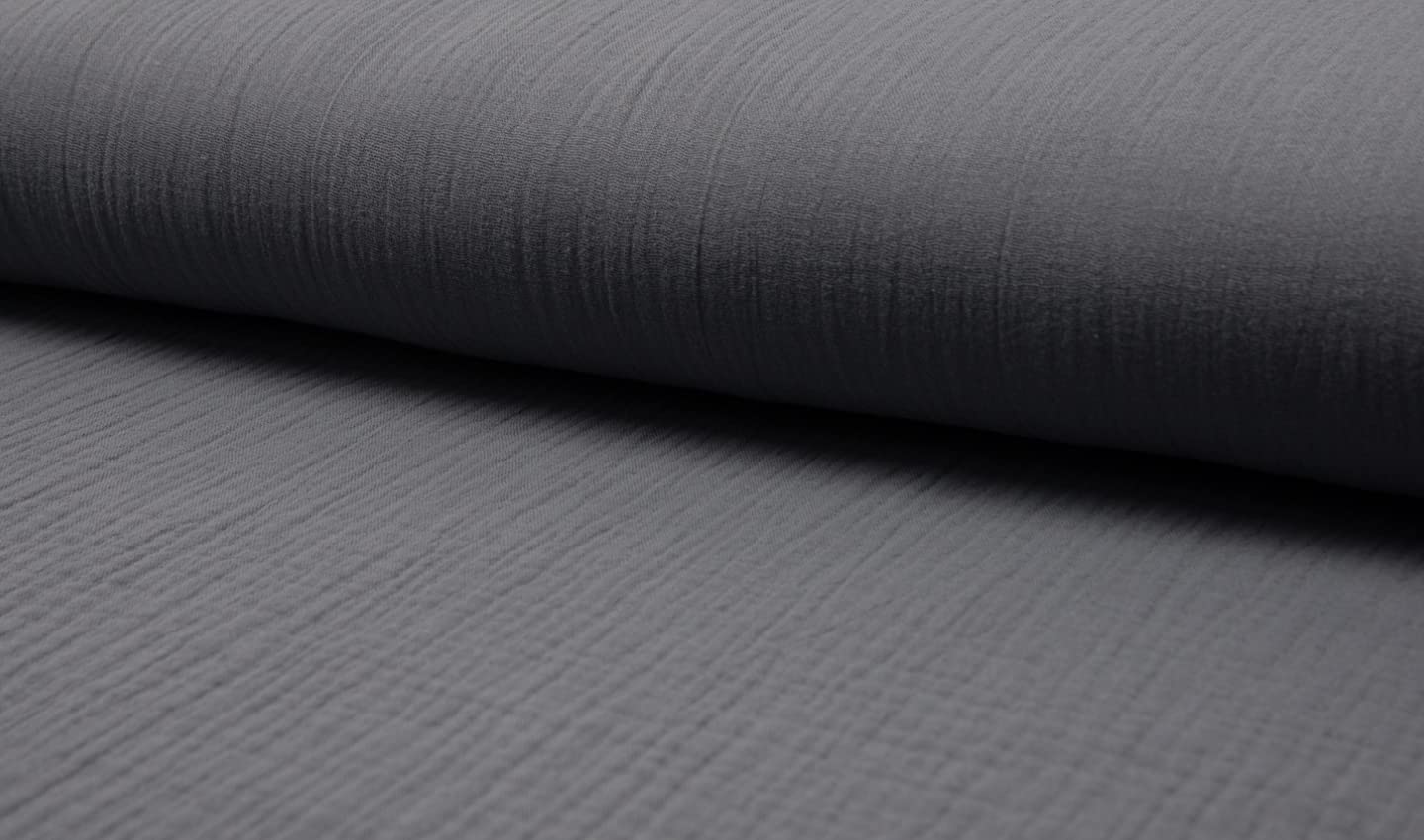 Bambino Double Gauze Muslin Fabric Material Dark Grey, 1Mtr - 140cm x 100cm
