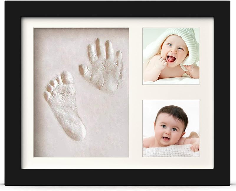 PewinGo Baby Footprint Handprint Clay Kit Black Frame