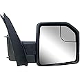 Replacement Passenger Right Side Door Mirror Manual Folding Power Glass No Heated No Signal Light with Temperature Sensor Textured Back Cover For Ford F-150 from 2015 to 2020