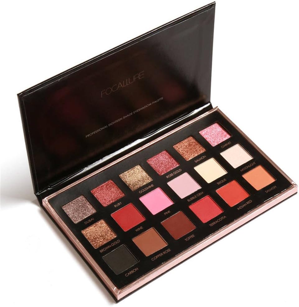 Obteun FOCALLURE Powder Eyeshadow Palette Makeup Set Matt Available 18Colors (18 Colors, 1#)