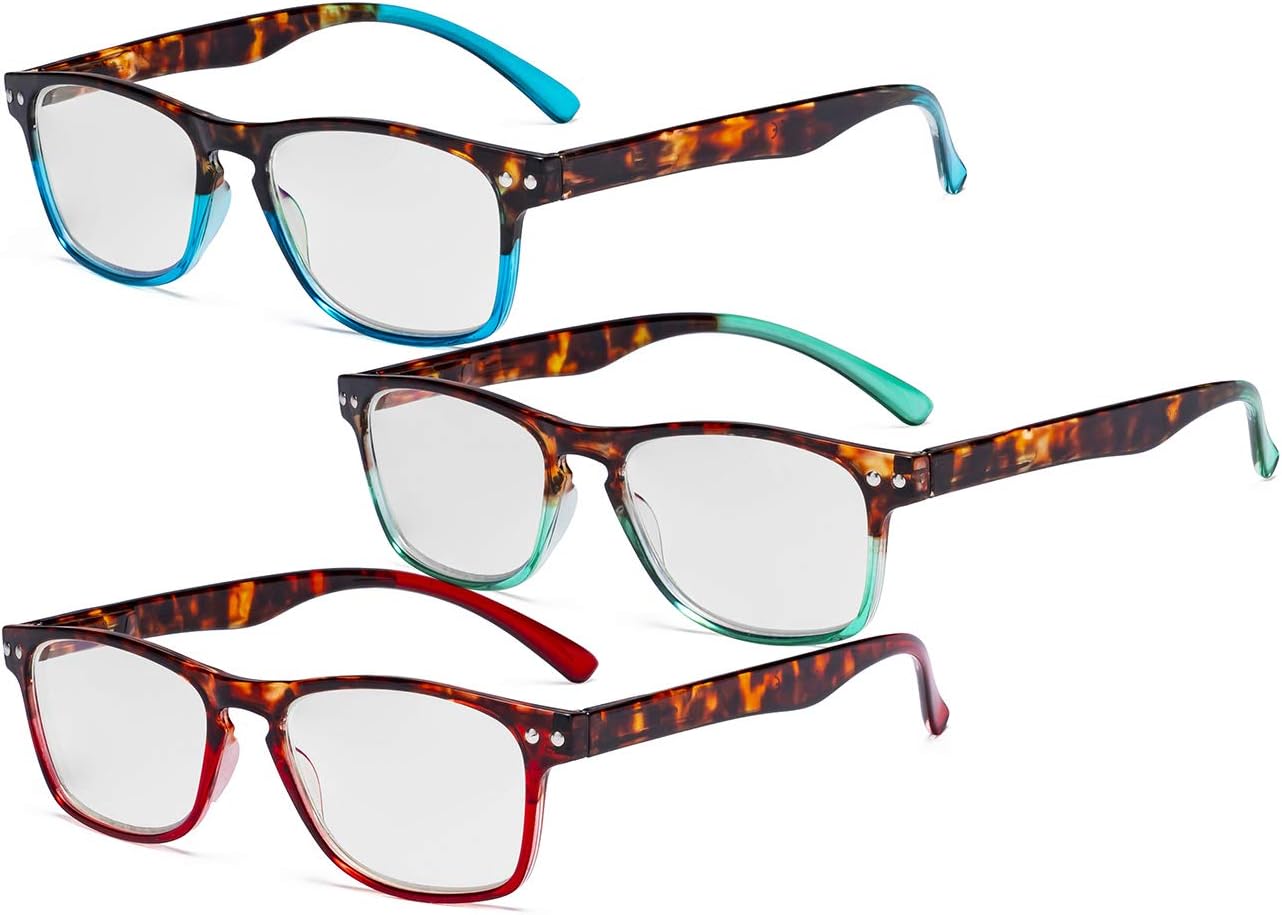 Eyekepper 3 Pack Ladies Reading Glasses - Stylish Readers for Women Reading +1.25, 3 works Mix