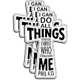 (3Pcs) I Can Do All Things Through Christ Who Strengthens Me Stickers Christian Inspirational Bible Waterproof Vinyl Decal Water Bottle Car Hard Hat Phone Laptop Religious Scripture Prayer Gifts - 3x2