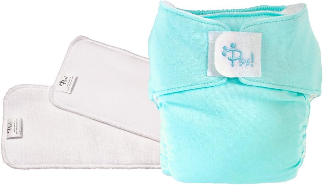 PSS! Washable eco-Friendly Cloth Diapers Pocket - Easy kit with 1 Change, with Removable Insert - 1 Coloured Cover and 2 Absorbent Cloth Diapers - Made in Italy