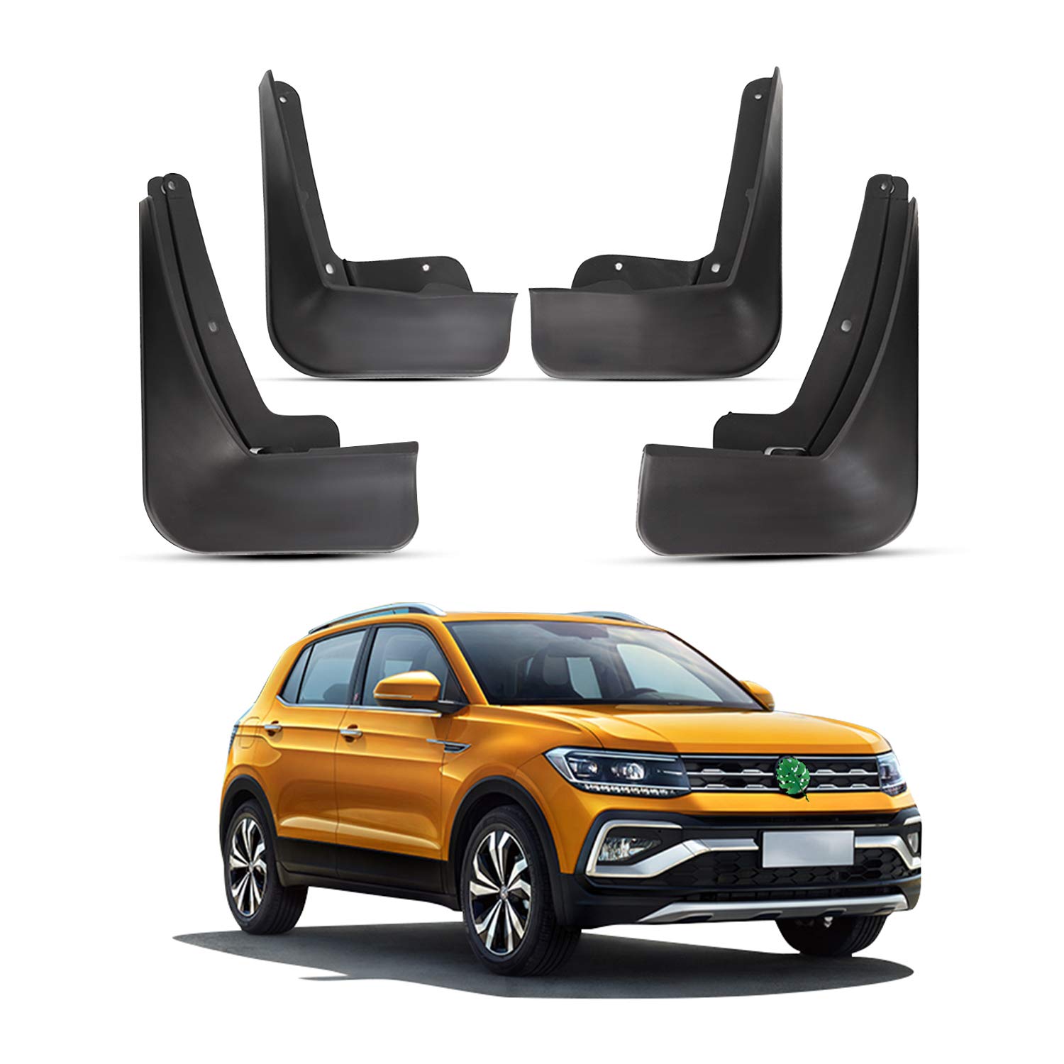 YEE PIN Splash Guard T Cross Mudguard for V W T-cross Accessories Splash Guard Front Rear Mudguard with Mounting Screws (Pack of 4)