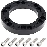 DriSentri 0.5" Steering Wheel Hub Adapter Conversion Spacer, Black Aluminium Alloy 12mm Steering Wheel Hub PCD Adapter Spacer for Momo for Nardi for OMP for Sparco
