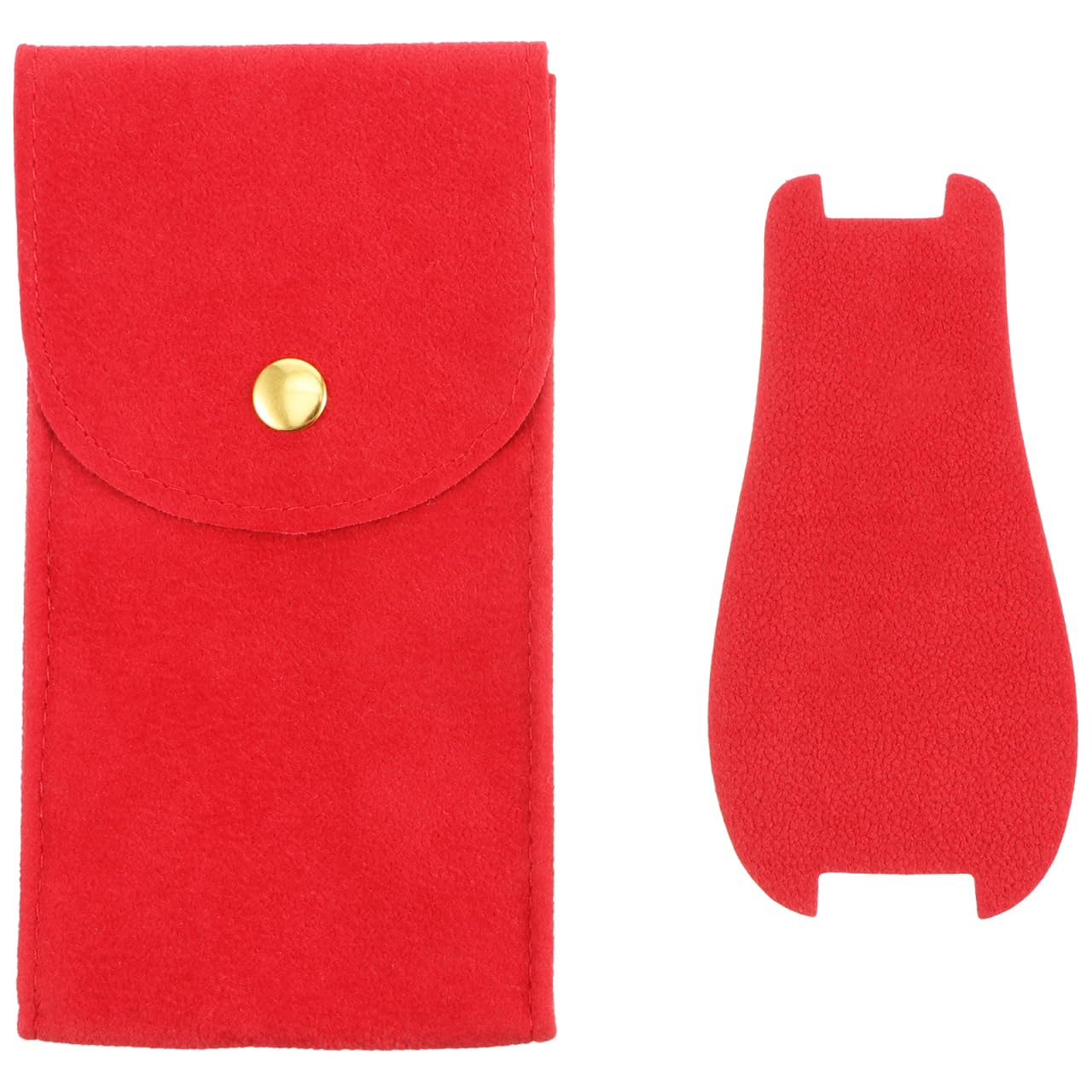 iplusmile 1pc Portable Watch Pouch with Snap Button Travel Watch Bag for Safe Storage Pad Present for Velvet Design Red