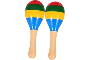 Hohopeti Lot de 2 maracas en bois pour shaker Montessori en bois naturel