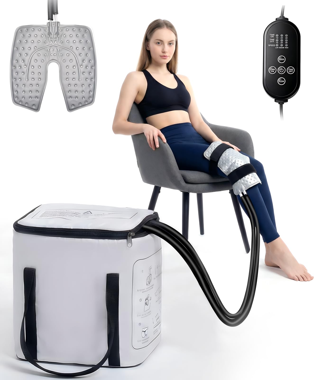Photo 1 of Cold Therapy Machine with Programmable Timer, Portable Ice Machine for Knee After Surgery, Knee Replacement Recovery System, Pain Relief cryotherapy with Compression Pad fits Shoulder Hip Ankle