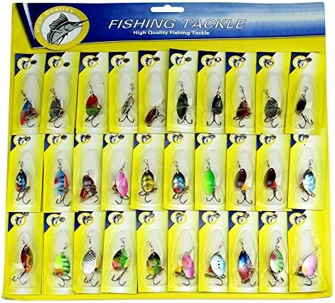 Lot 30pcs Trout Spoon Metal Fishing Lures Spinner Baits Bass Tackle Colorful