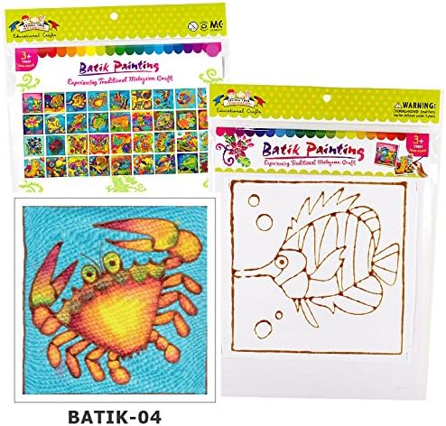 Creating your Own Batik Painting Kit Hand Printing Craft for Children, Girls and Boys with Batik-04 Crab Design