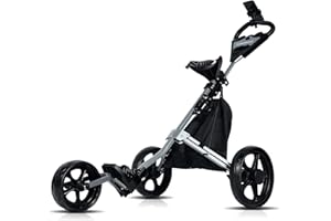 Lakehood Golf Push Cart - Lightweight & Easy Folding 3 Wheel Golf Cart, with Phone Holder, Cup Holder, Scorecard, Ice Bag-Push Cart Golf Perfect for Golfers Seeking Convenience & Comfort