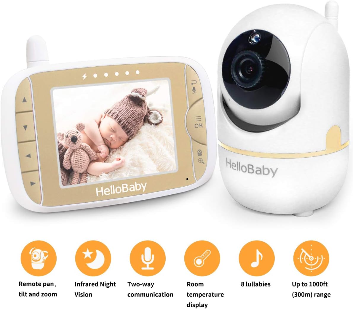 hellobaby 3.2 inch video baby monitor