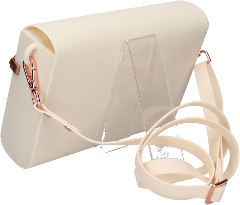 - Casual Bag, Borsa in Silicone da Donna con Catenella da Polso e Tracolla Regolabile, Elegante, Chiusura di Sicurezza, Resistente all’Acqua